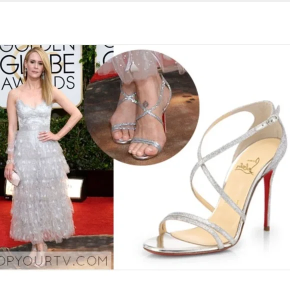 CHRISTIAN LOUBOUTIN Authentic Silver Strappy Sandals - Picture 15 of 15